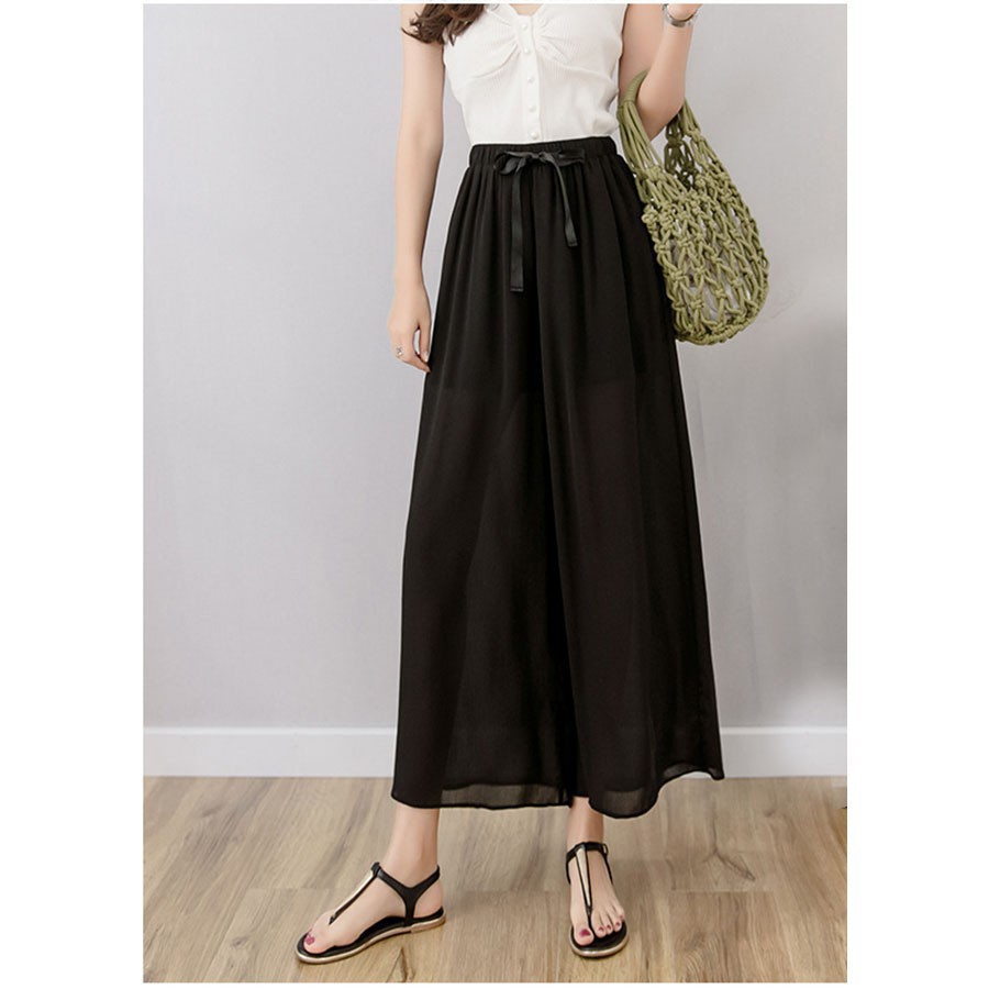 Quần voan ống suông, quần culottes ống rộng thời trang