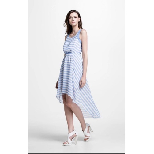 Đầm hiệu Vero moda sọc xanh dáng đuôi tôm