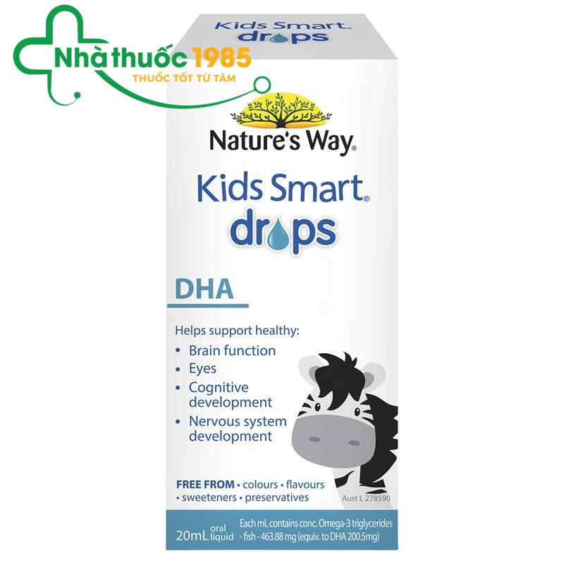 DHA Nature's Way Kids Smart Drops DHA Dạng Giọt Giúp Tăng IQ, Phát Triển Não Bộ Cho Bé 20ml