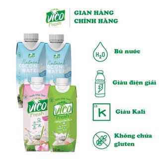 Nước dừa acp vico fresh - combo 4 hộp nước dừa 330ml
