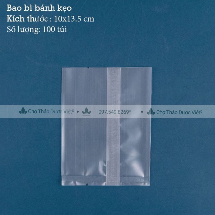 100 Túi trắng mờ hàn miệng đựng bánh kẹo trà (Bao bì nilong đựng bánh quy) - Chợ Thảo Dược Việt
