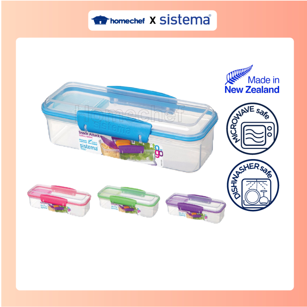 Hộp đựng thực phẩm cao cấp Sistema 410ml, an toàn sức khỏe, không chứa BPA, dùng lò vi sóng, sản xuất tại New Zealand