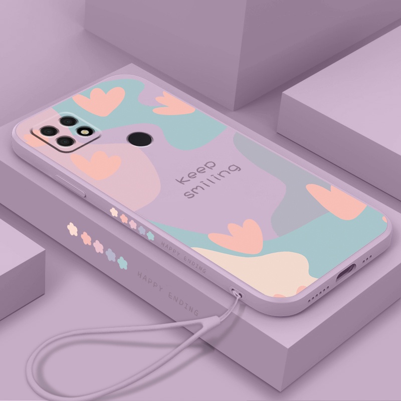 Ốp Điện Thoại Silicon Cạnh Thẳng Có Dây Đeo Cho realme c25 c12 c25s c15 c11 c21y c11 2021 c2