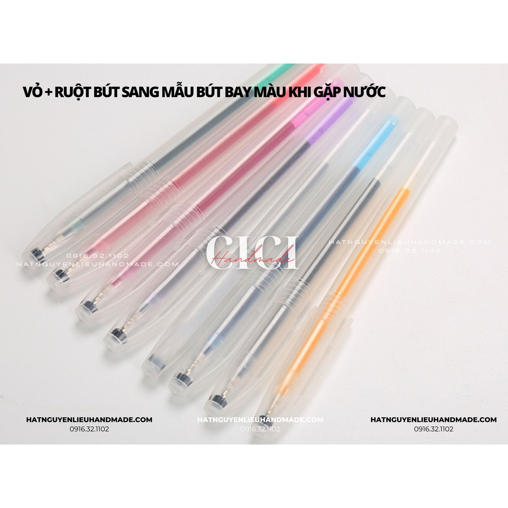Vỏ + Ruột bút sang mẫu bút bay màu khi gặp nước Cici Handmade chuyên hạt nguyên liệu đính kết thời trang