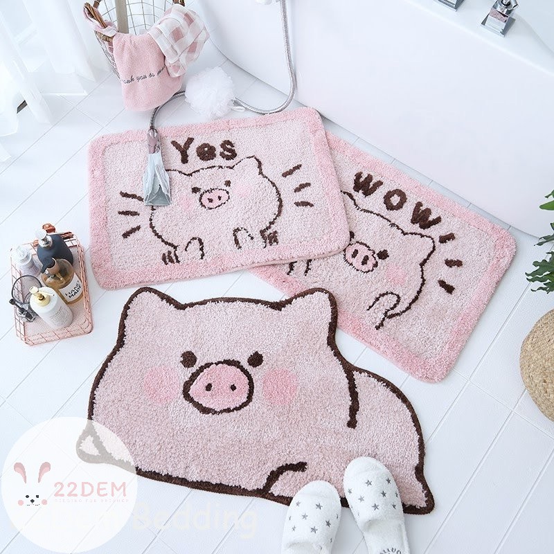 Thảm Chùi Chân 3D Siêu Xinh 22Dem Thấm Hút Nước Tốt, Mặt Sau Chống Trơn Trượt