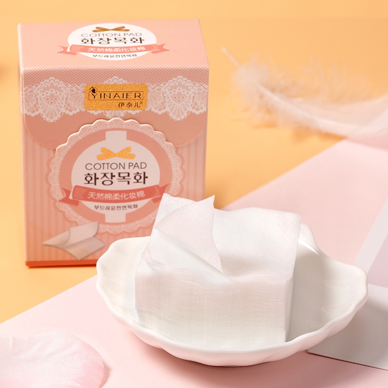 Set 100 bông tẩy trang/hộp mềm mại tiết kiệm nước tẩy trang tiện dụng