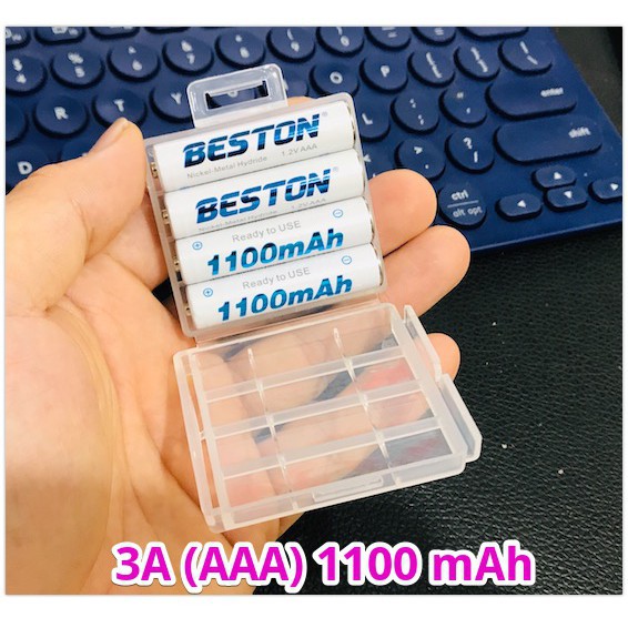 [Chính hãng Beston] Combo 4 viên pin AA/AAA + Sạc, pin dùng cho điều khiển, pin micro không dây, pin đồng hồ