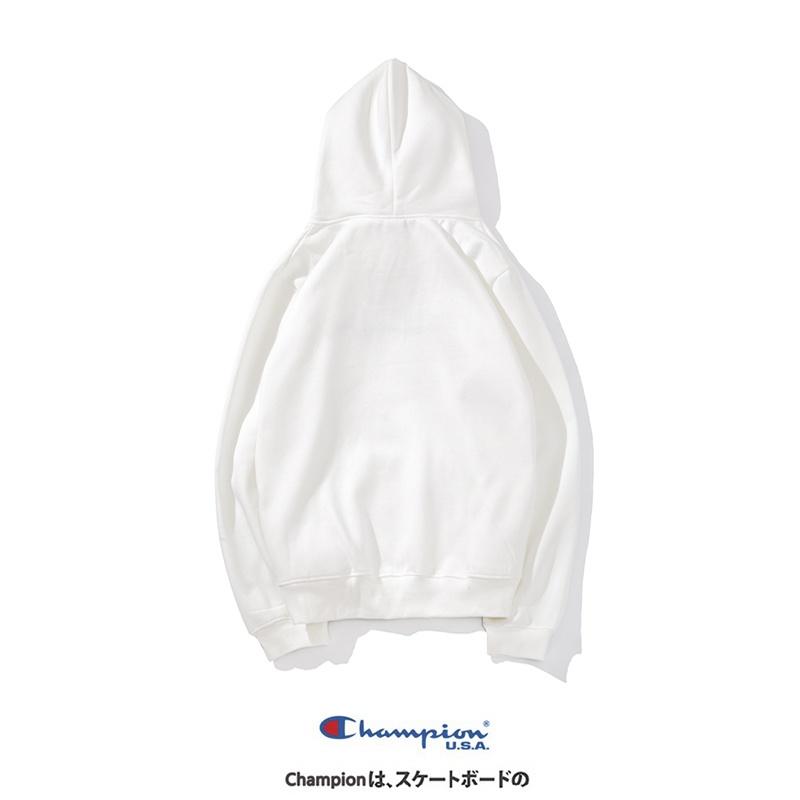 Áo hoodie cotton tay dài thêu logo chữ Cham-p-o-n Plus phong cách cổ điển cho nam và nữ