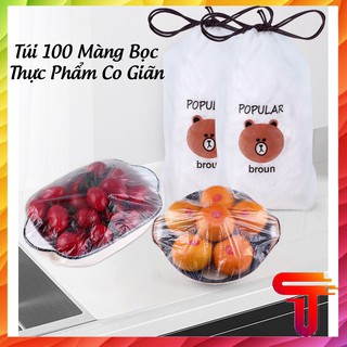 Túi 100 Màng Bọc Thực Phẩm Bo Chun GẤU BROWN Đa Năng Tiện Ích