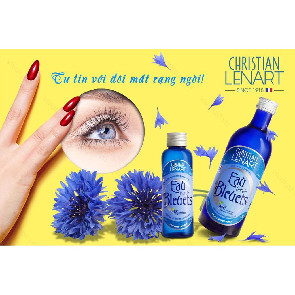 Nước Cân Bằng Da CHRISTIAN LENART Hoa Xa Cúc Lam - Eau Florale De Bleuets 200ml (Chăm Sóc Vùng Da Mắt)