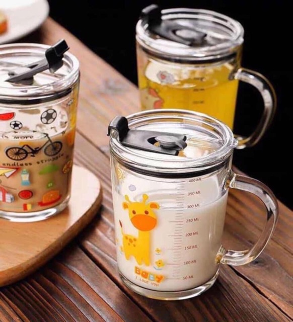 Cốc thuỷ tinh 350ml nắp hút chân không.Kèm tặng ống hút. | BigBuy360 - bigbuy360.vn