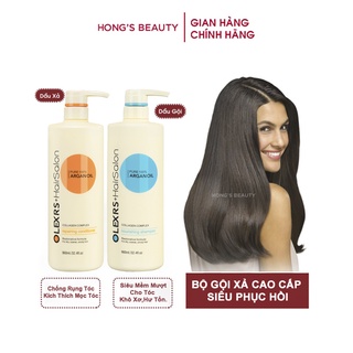 Bộ gội xả cao cấp siêu phục hồi, giảm gãy rụng và giúp tóc mọc nhanh Olexrs Hair Salon Argan oil 500ml/960ml