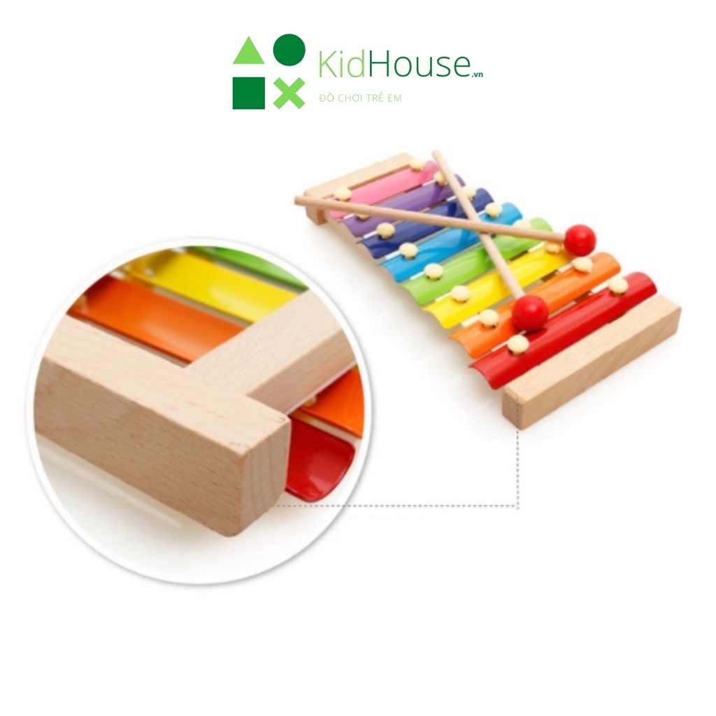 Đồ chơi gỗ montessori, bộ đàn gỗ 8 quãng Xylophone giúp trẻ em thông minh KidHouse.vn