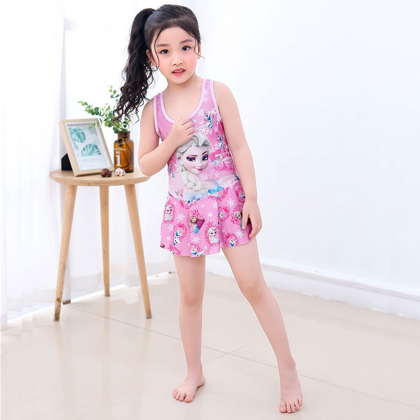 BỘ ĐỒ BƠI HOẠ TIẾT HÌNH CÔ GÁI ELSA CỰC XINH DÀNH CHO BÉ GÁI_MÃ 013