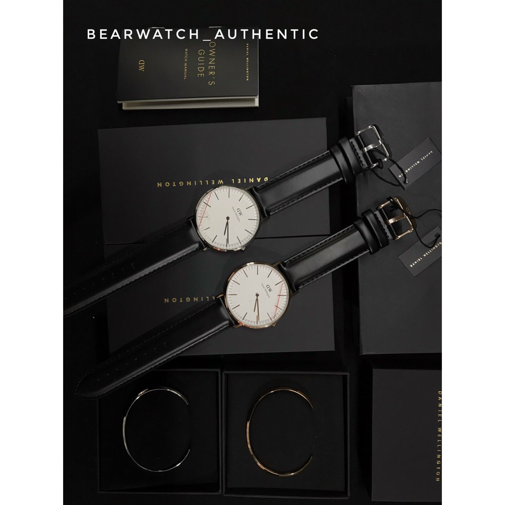 Đồng Hồ Đôi DW Nam Nữ Daniel Wellington dây da Authentic Fullbox Túi Xách,Hộp,Sách Hướng Dẫn,thẻ,tag check code