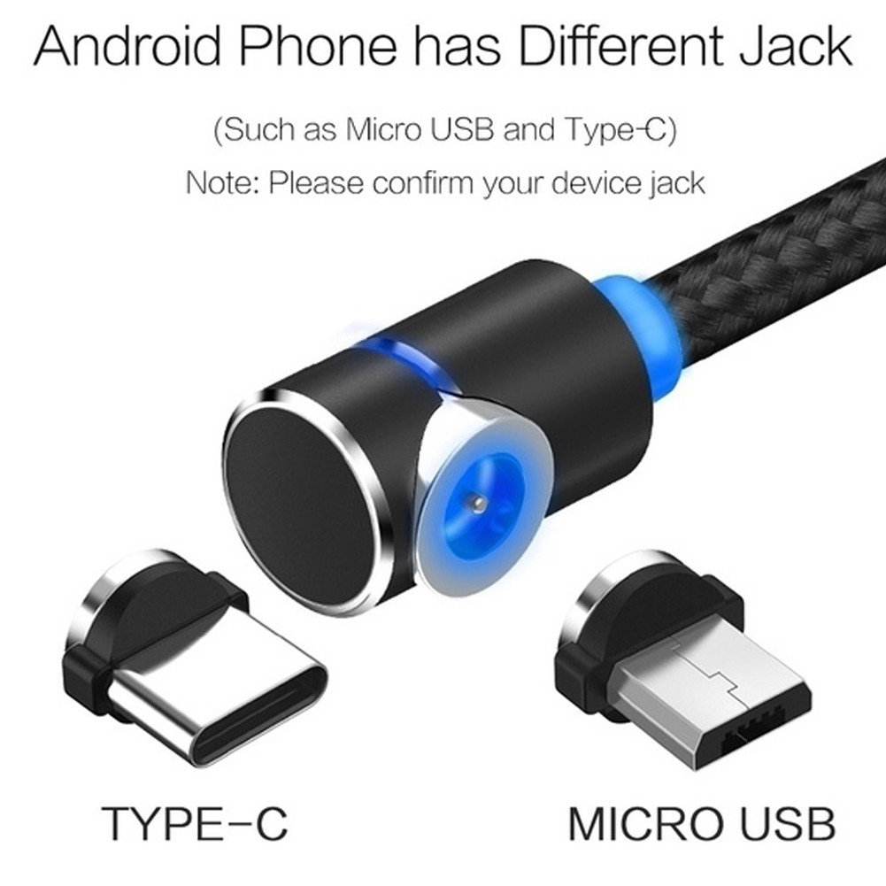 Dây cáp sạc dài 2m cổng USB đầu nam châm tùy chọn cho điện thoại chuẩn micro USB/ iOS/ type-c