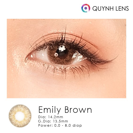 Kính áp tròng QUYNH LENS emily brown 0-8 độ