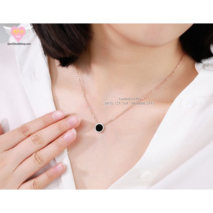Dây chuyền titan 2 mặt trắng đen