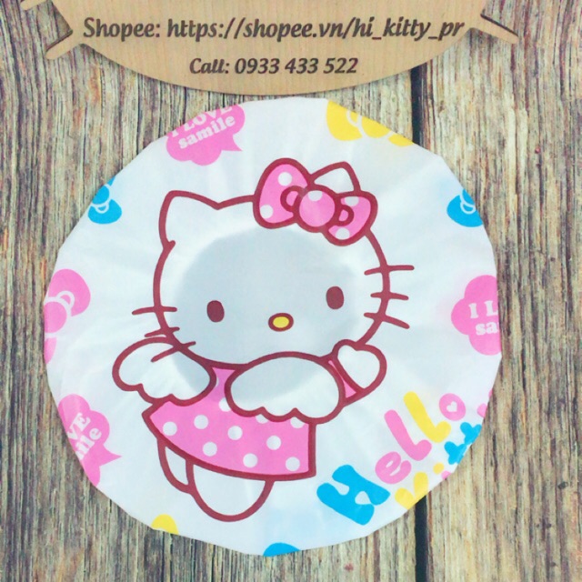 Nón tắm (bọc) trùm tóc Hello Kitty