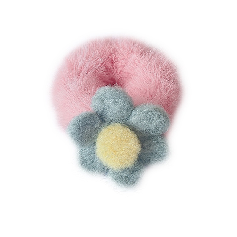 Dây Buộc Tóc Cao Su Co Giãn Đính Hoa Vải Bông Màu Kẹo Dành Cho Nữ