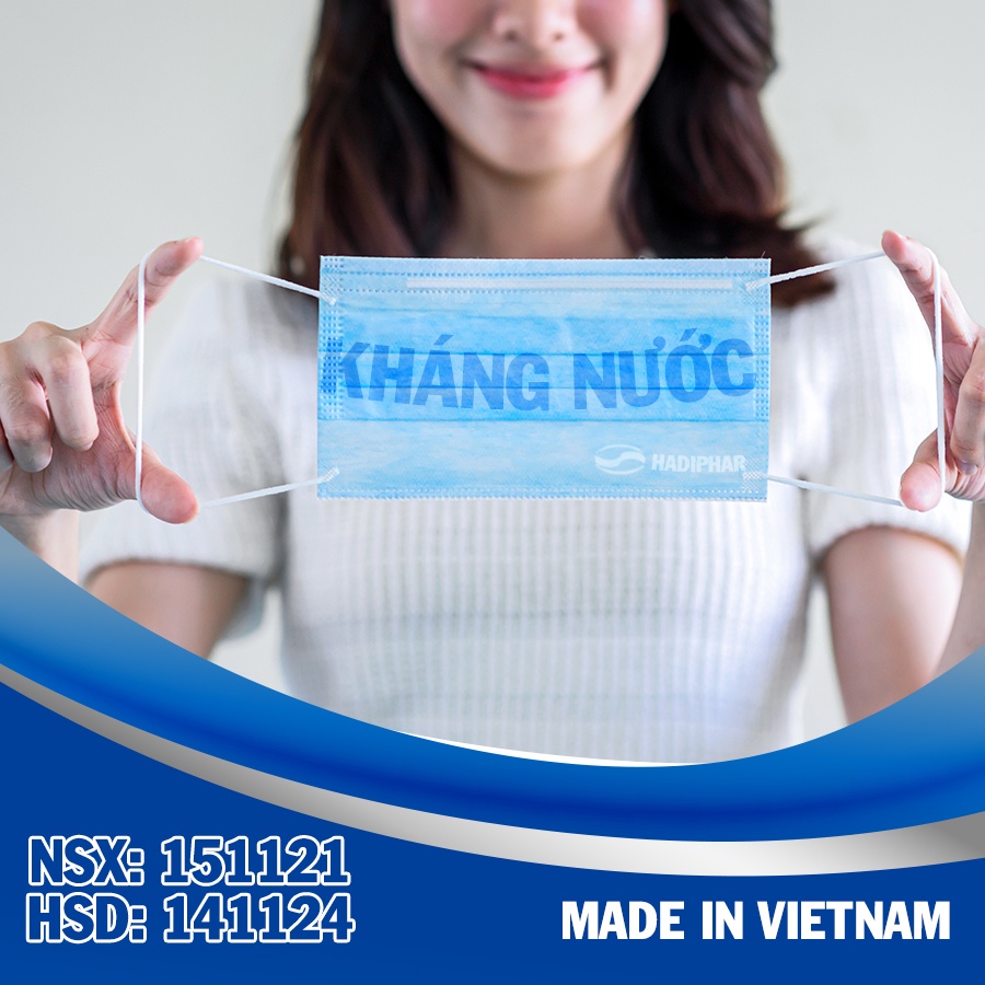 Khẩu trang y tế 4 lớp, chống bụi, kháng khuẩn, chất liệu vải tự nhiêu siêu mềm mịn và êm ái, ôm khít hai bên mặt