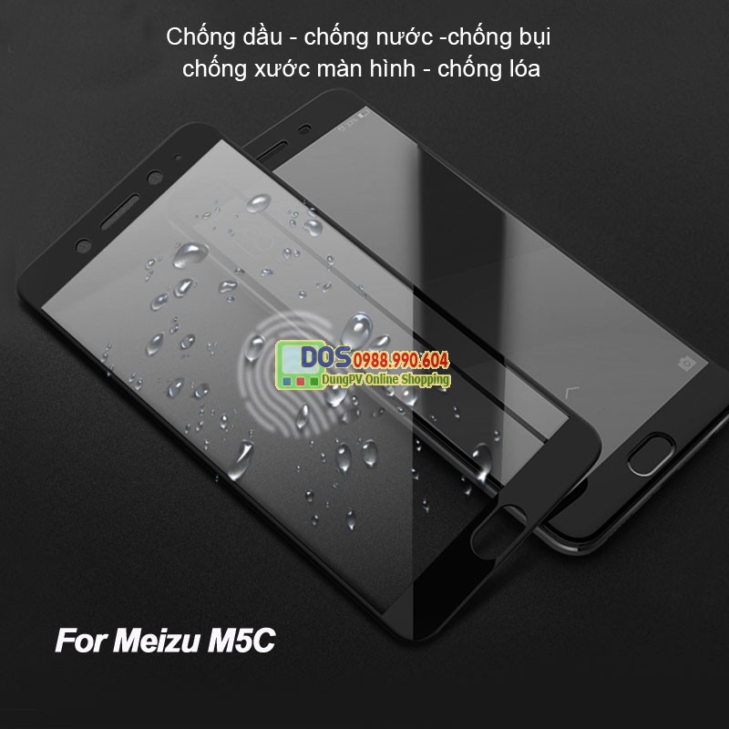 Dán cường lực điện thoại meizu M5c full màn hình