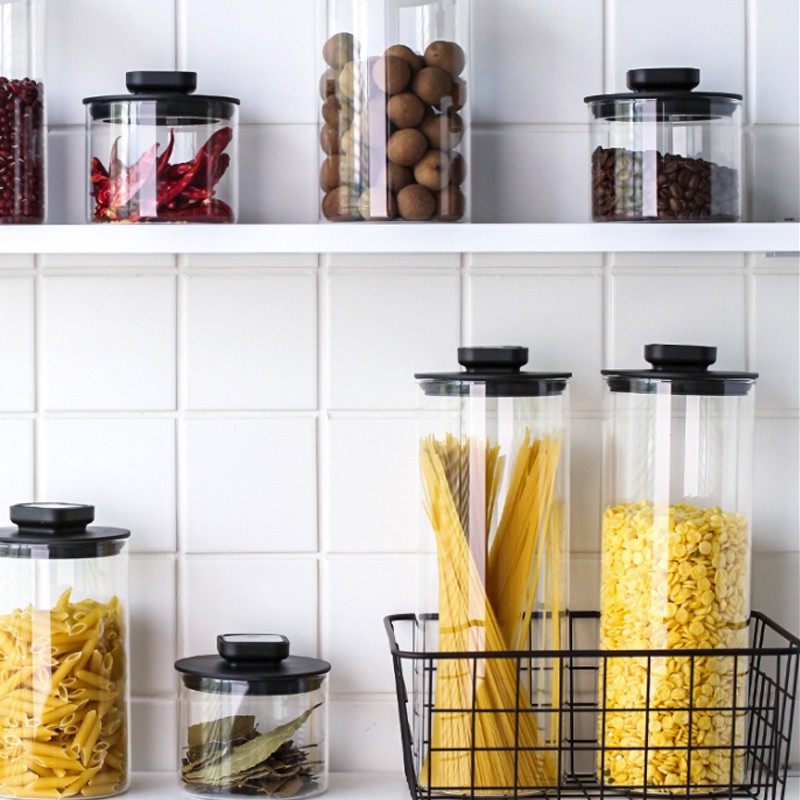 SWEEJAR Hộp đựng bảo quản  bột sữa/thực phẩm bằng thuỷ tinh có nắp đậy an toàn tiện dụng cho nhà bếp