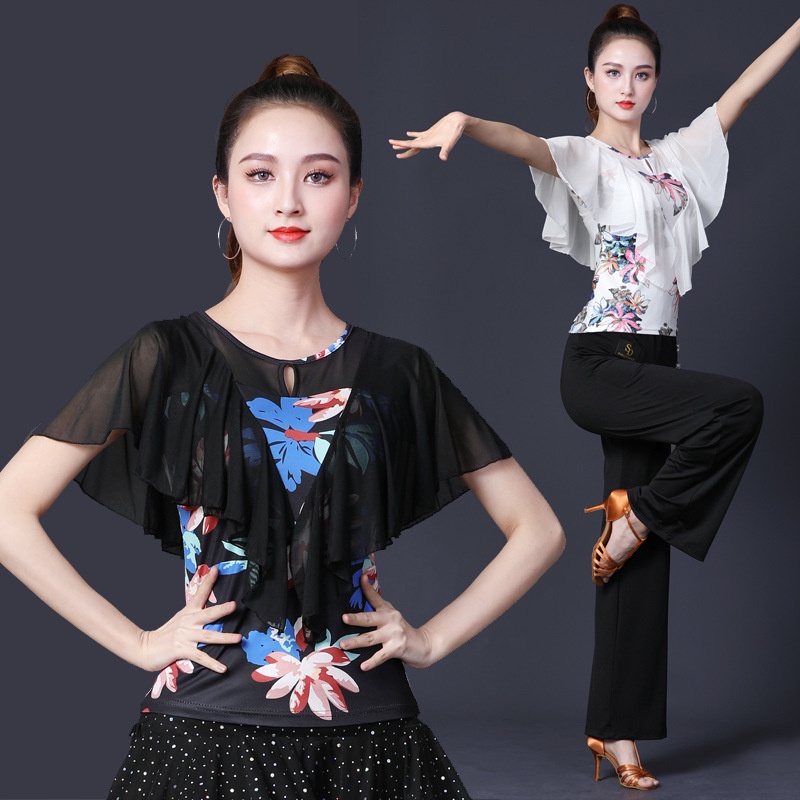 Áo Khiêu Vũ Latin Ngắn Tay Thiết Kế Mới Cao Cấp Thời Trang