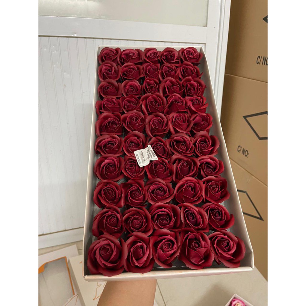 Hoa sáp thơm đỏ hồng quà tặng gắn hộp quà valentine ngày lễ