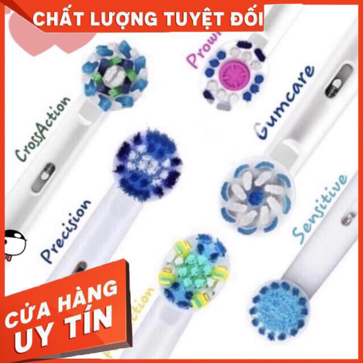 Set 4 đầu bàn chải thay thế cho bàn chải đánh răng điện oral B Precition, sensitive, Cross, Gumcare,3DWhite, Double..