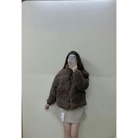 [Có sẵn-ảnh thật]Áo phao nhung tăm phong cách Hàn Quốc siêu ấm áp mùa đông 2021 | BigBuy360 - bigbuy360.vn