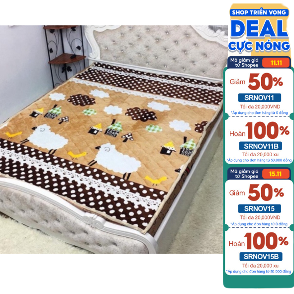 Thảm nỉ nhung trải giường cực ấm, trải sàn đa năng hàng loại 1 SHOP CHIẾU CAO SU