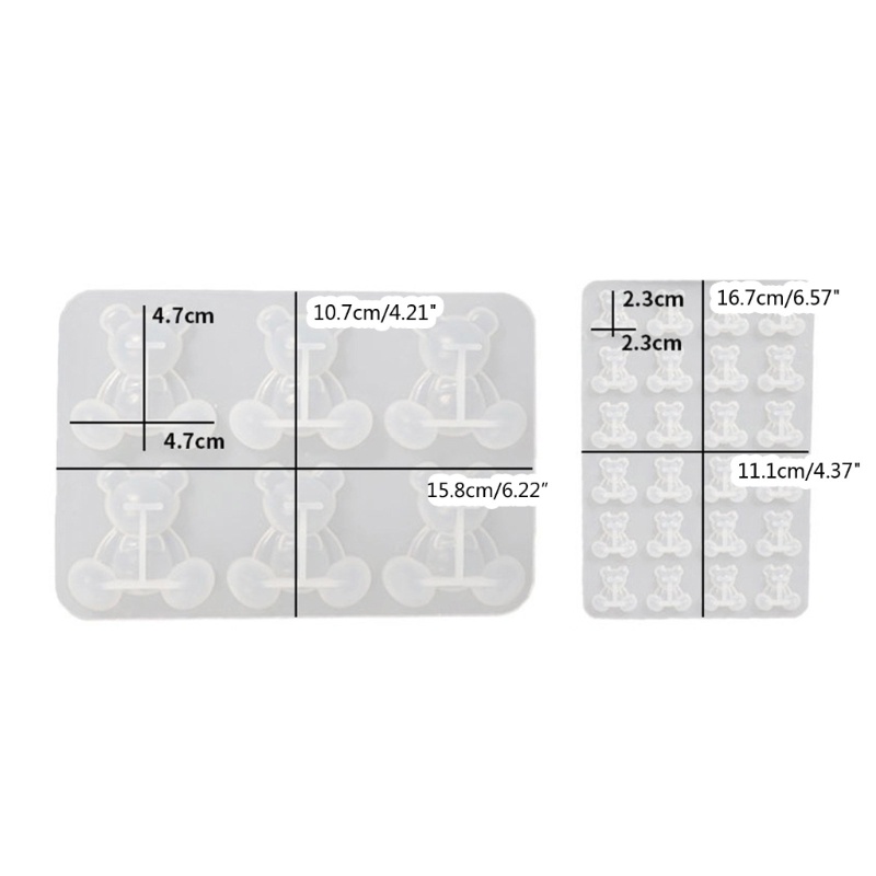 Khuôn Silicone Bóng Làm Kẹp Tóc / Móc Khóa Hình Gấu DIY