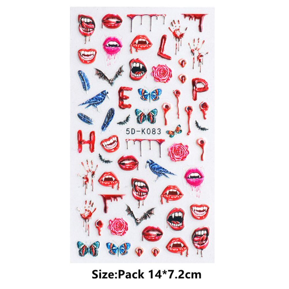 OCEANMAP Miếng Dán Trang Trí Móng Tay 5D Tự Dính Họa Tiết Đầu Lâu Ba Chiều