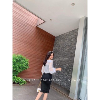 Áo Sơ Mi Voan Mỏng Buộc Eo LN15 HH02