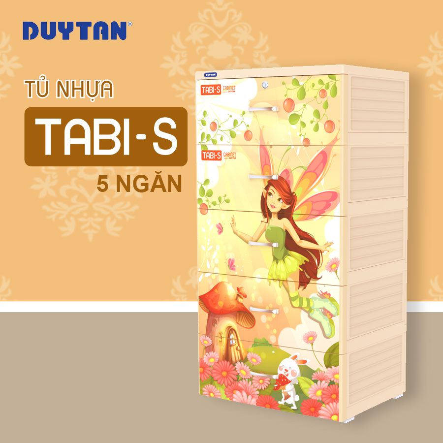 Tủ nhựa Duy Tân TABI S 5 ngăn- Kích thước: Cao 105cm- rộng 55cm-sâu 41cm