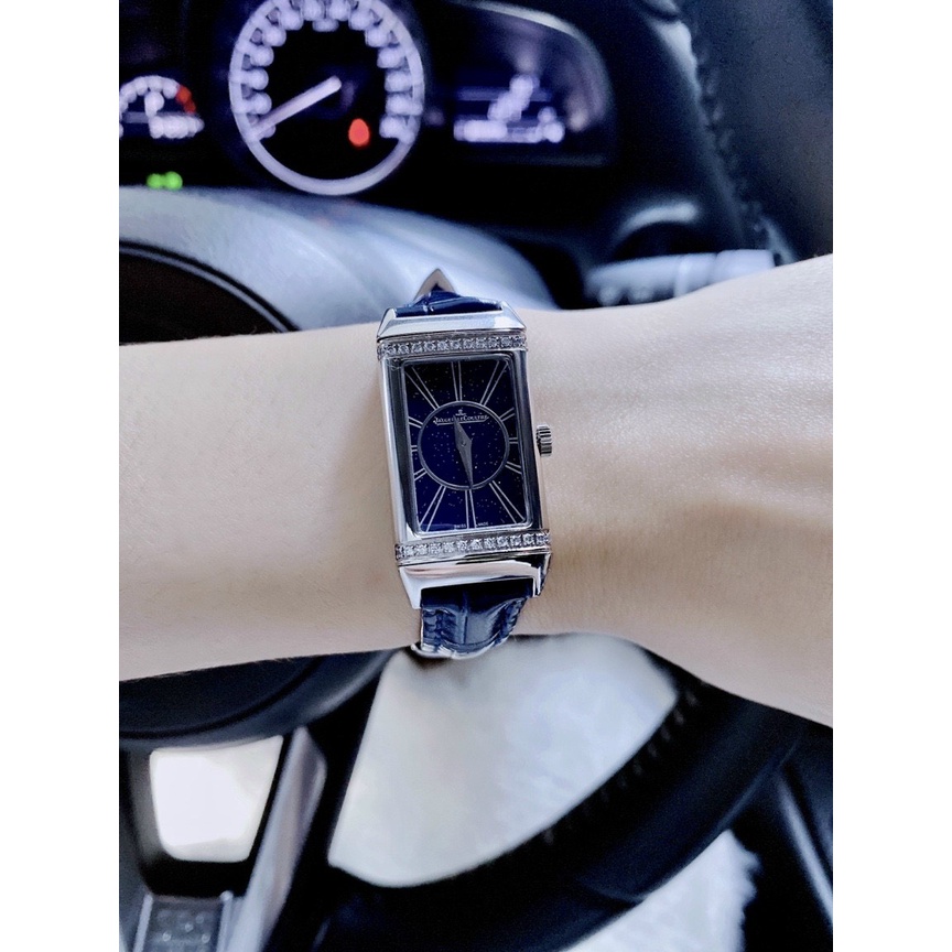 Đồng hồ nữ JAEGER LECOULTRE REVERSO ONE LEATHER BLUE - 33mm - Máy thụy - Bảo hành 24 tháng