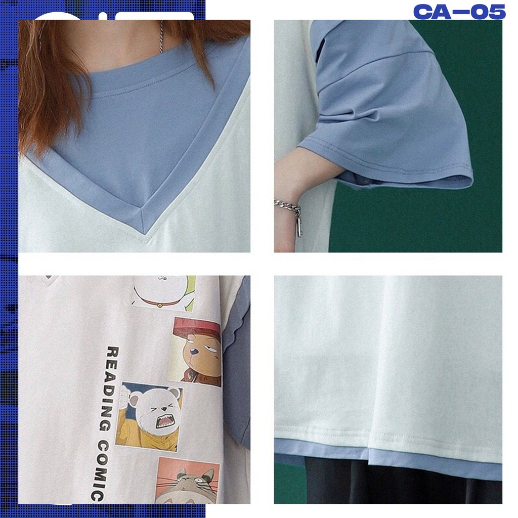 Áo Thun Phối Độc Đáo Nam Nữ Tay Lỡ Unisex Oversize Áo phông Form Rộng Basic Tee ÁO PHỐI COMIC
