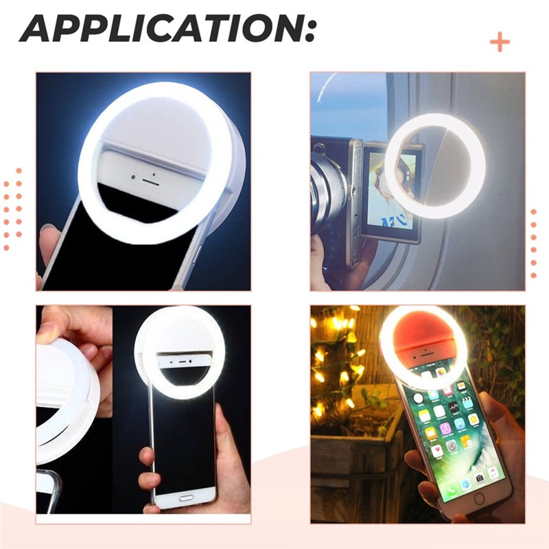 Vòng đèn LED Licer 3 chế độ có thể điều chỉnh gắn điện thoại để chụp ảnh
