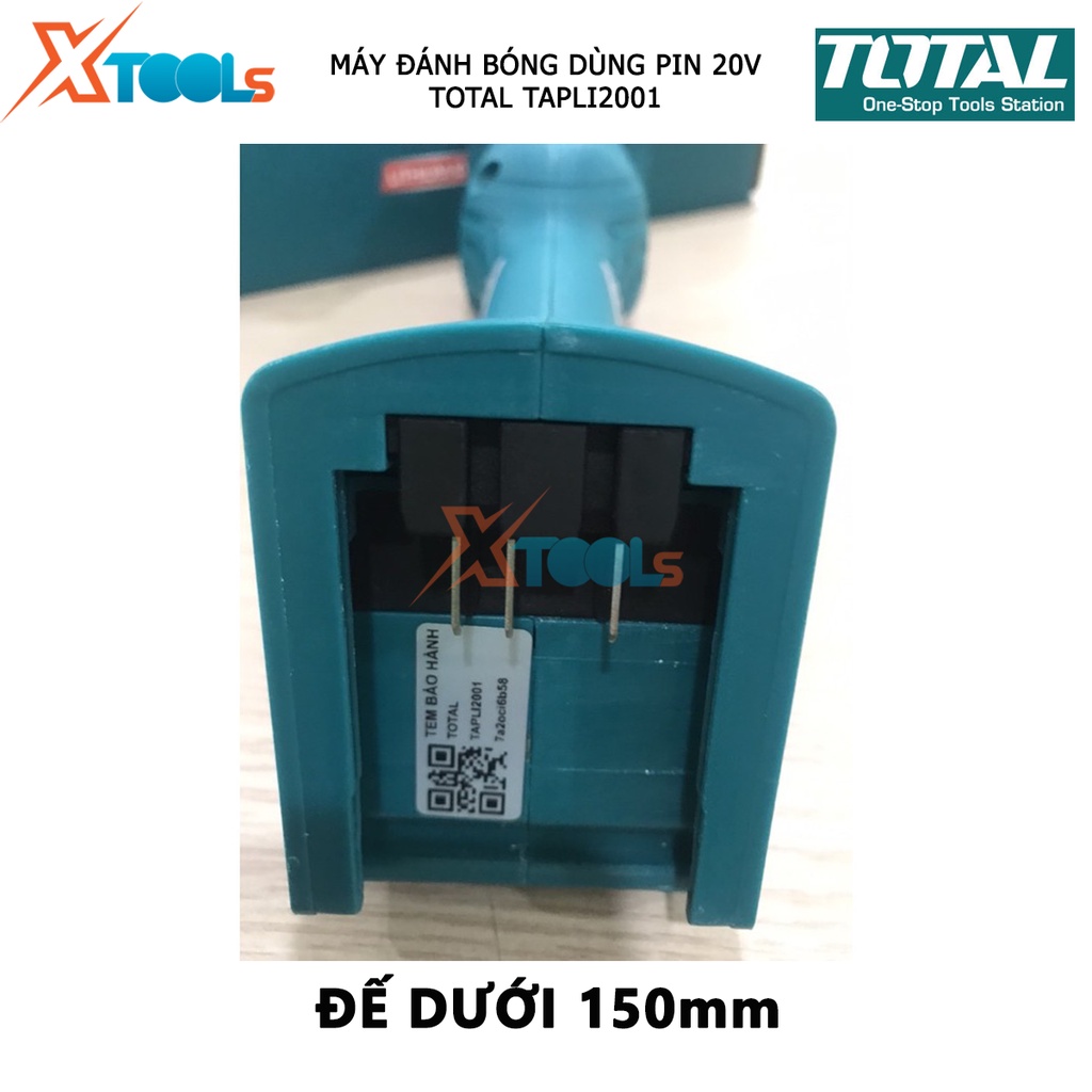Máy đánh bóng dùng pin 20V TOTAL TAPLI2001 máy chà sàn có màn hình LCD 500-2800/p hiển thị tốc độ 2kg [XSAFE][XTOOLs]