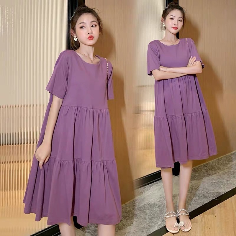 🤰đầm cotton form rộng thoải mãi cho mẹ bầu