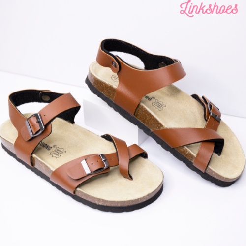 Sandal Đế trấu da PU kết hợp da bò thật 3 màu trắng đen bò mã SH01