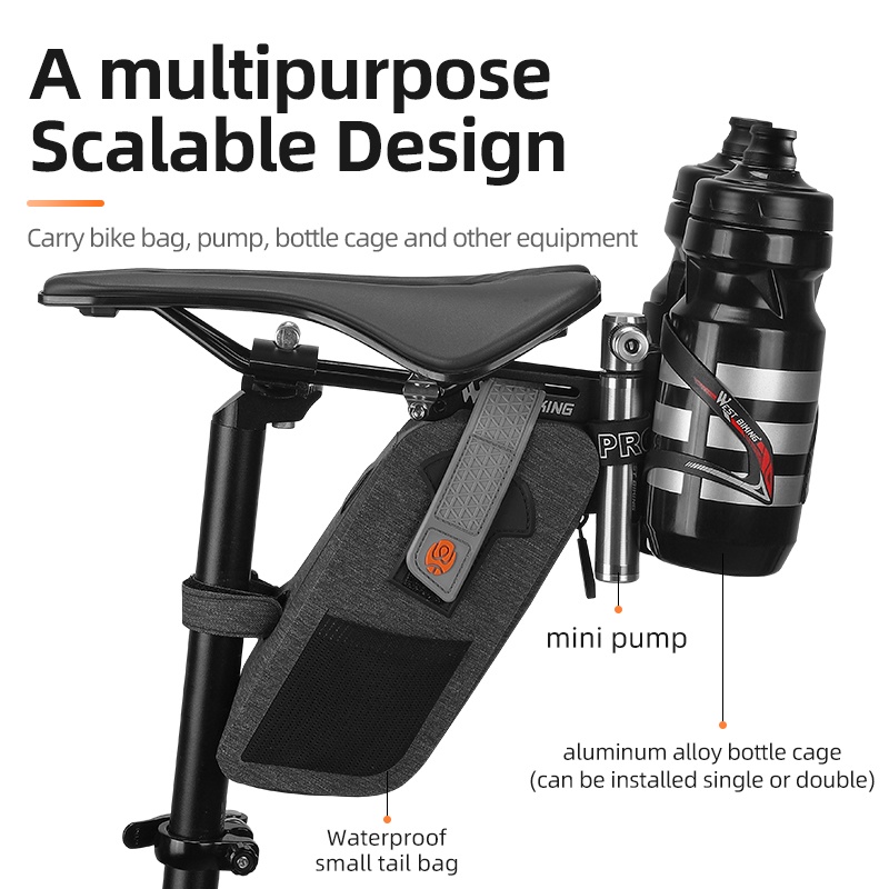 Giá giữ bình nước mở rộng WEST BIKING gắn phía sau yên xe đạp leo núi bằng hợp kim nhôm tiện lợi