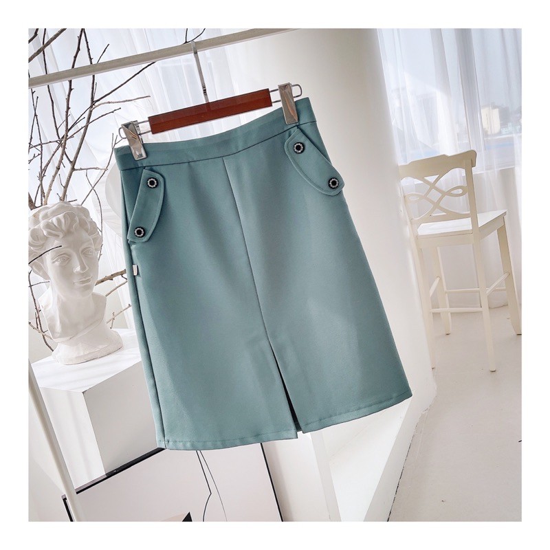 Chân váy dáng A G165 thời trang công sở cao cấp đủ size chất liệu tốt, có túi bên hông - GEM Fashion