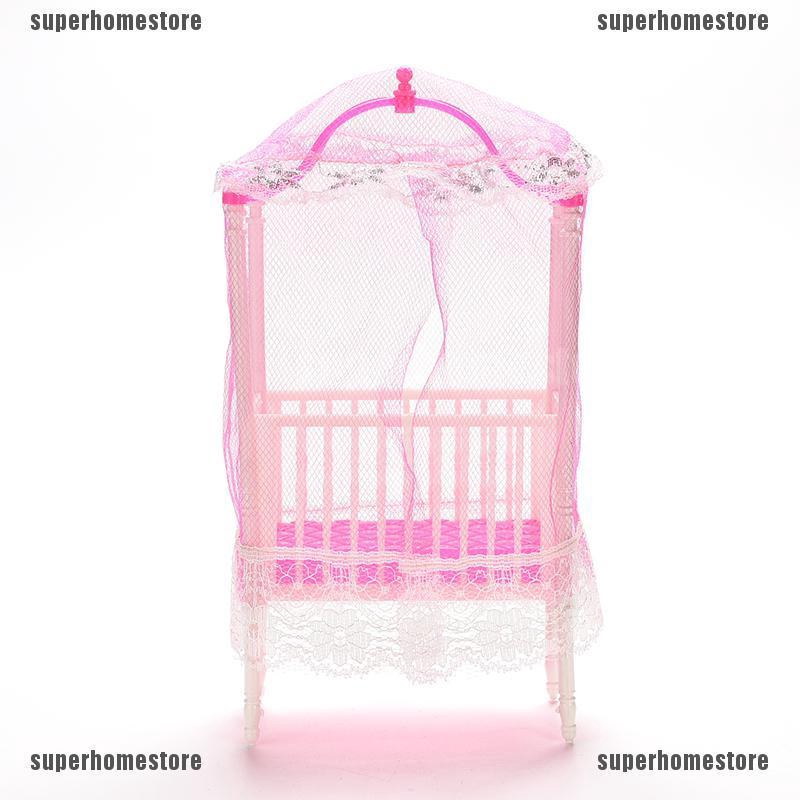 1 Mô Hình Nôi Kèm Màn Chống Muỗi Cho Búp Bê Barbie