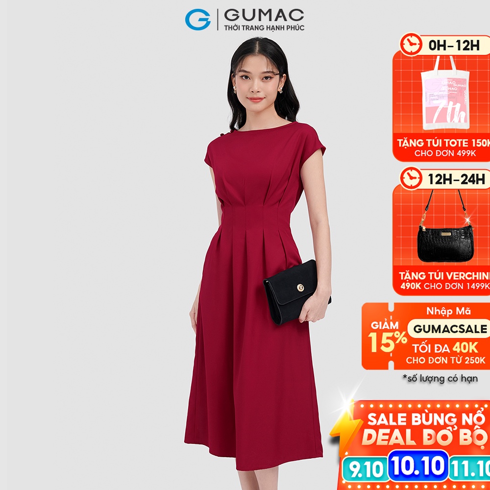 Đầm ly xếp eo LD0919 thời trang GUMAC