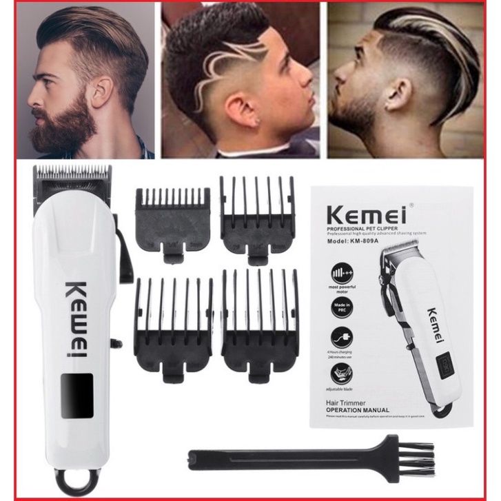Tông Đơ Cắt Tóc Kemei KM 809A, hớt Tóc Gia Đình, Trẻ Em, Cắt Tỉa Tóc Đa Năng, Không Dây, Chuyên Nghiệp - 🧑BH 12 Tháng🧑