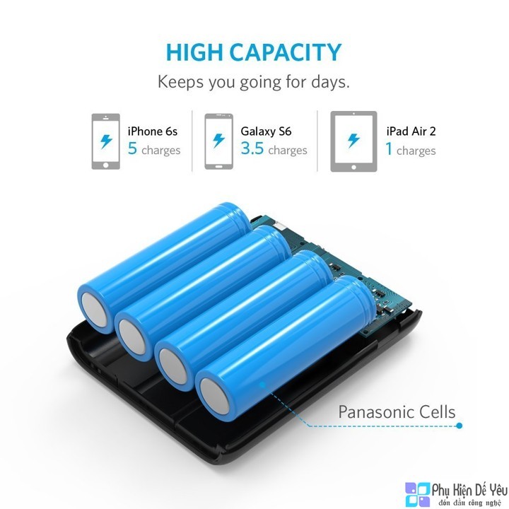 [Mã 229ELSALE hoàn 7% đơn 300K] Pin sạc dự phòng Anker PowerCore 13000 mAh - 2 Cổng Sạc