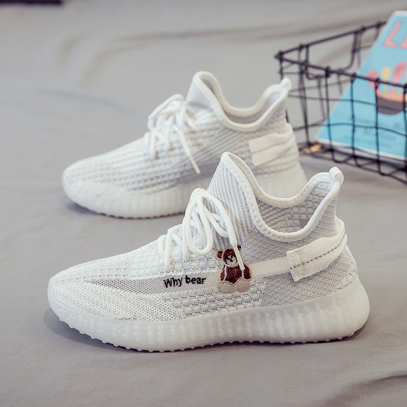 Giày thể thao thoáng khí họa tiết gấu dễ thương cho học sinh