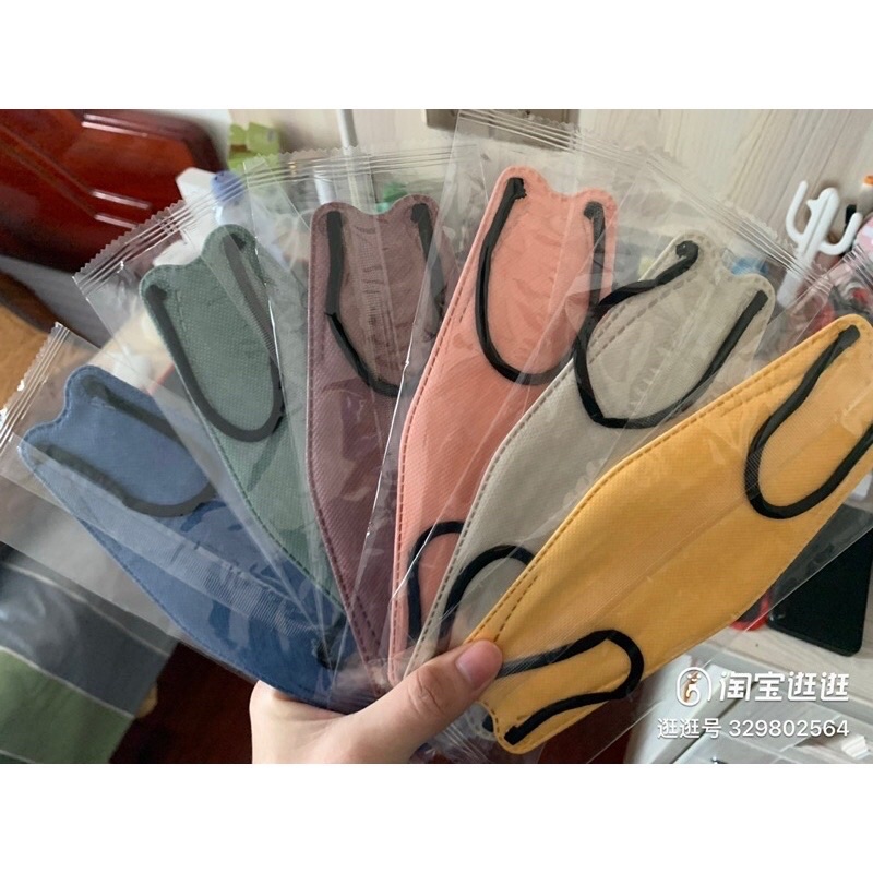 Khẩu trang KF94 màu từng cái đóng riêng túi ni-long